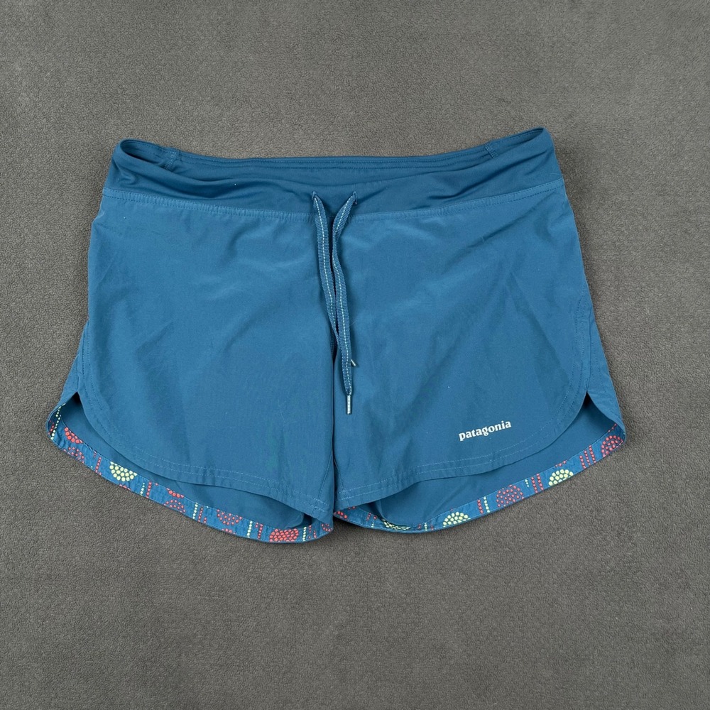 Patagonia Nine Trails Shorts Womens Medium Blue Lined Running Hiking 57614